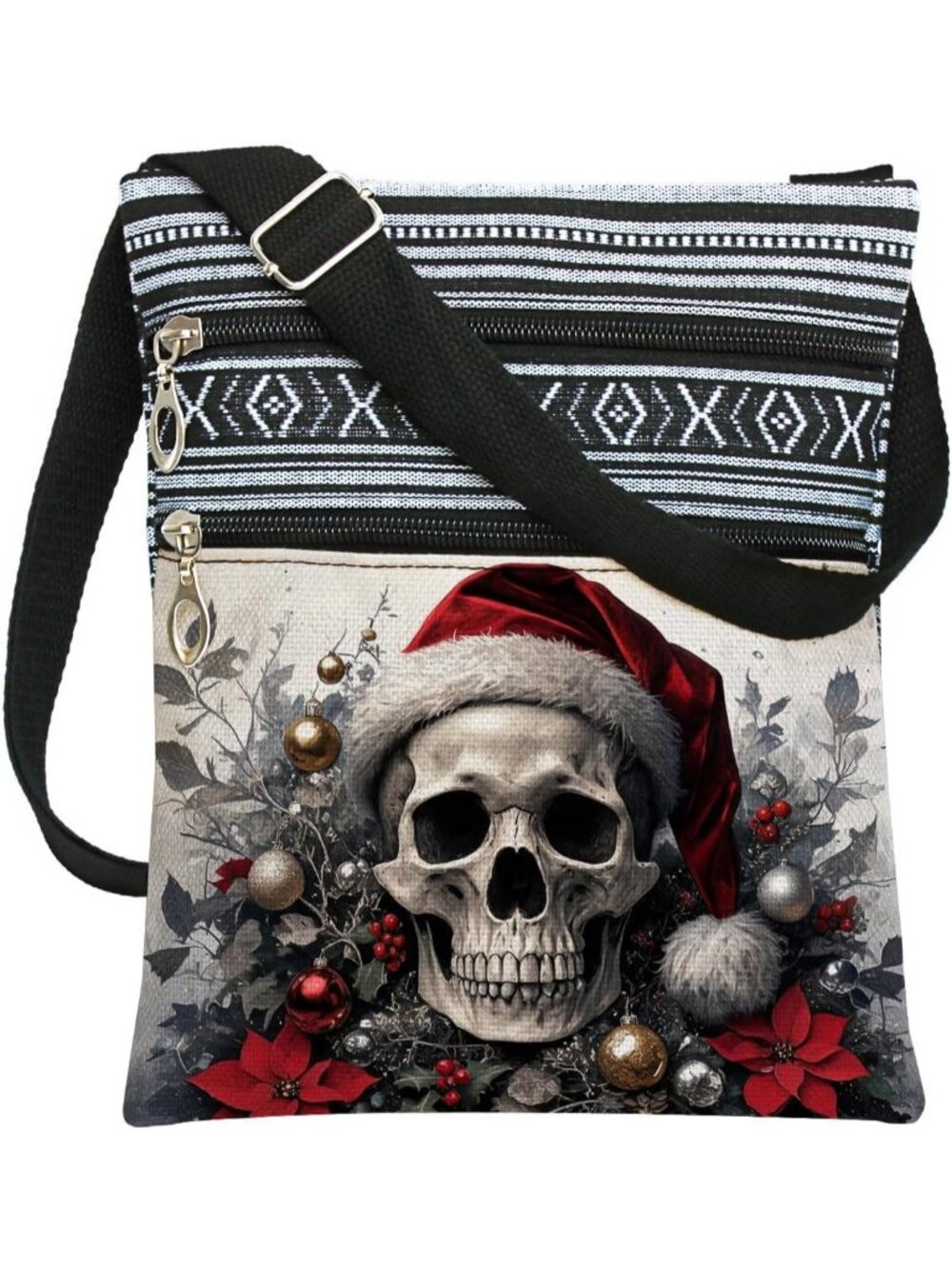 Women's Christmas Halloween Pumpkin Bat Goth Skull Witch Shoulder Crossbody Bag
